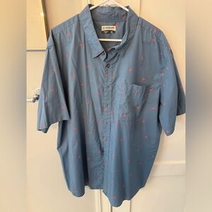 Magellan Outdoors Blue Shirt with Pink Lobsters